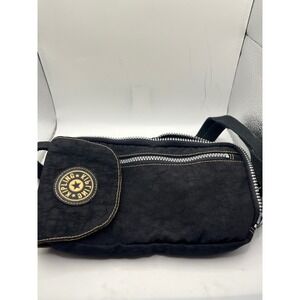 Kipling Black Nylon Sling Bag  Crossbody Adjustable Strap Multiple Compartments
